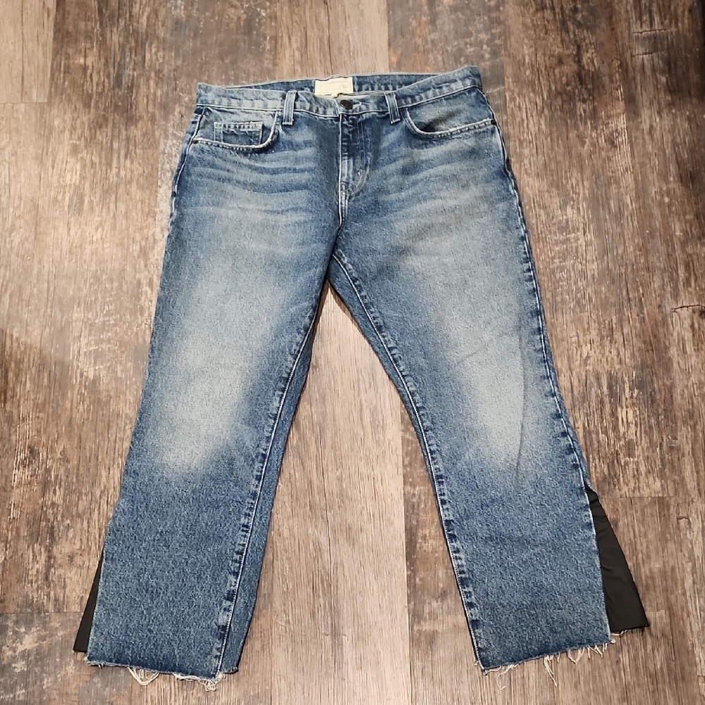 Current/Elliot Size 31 Blue Denim Jeans with Frayed Hem